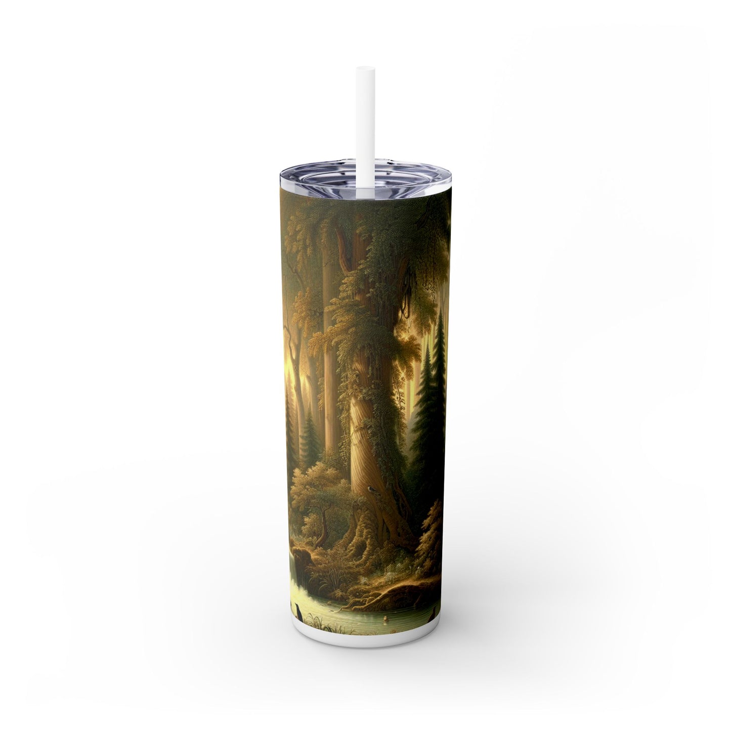 "Tranquil Forest Glen" - The Alien Maars® Skinny Tumbler with Straw 20oz