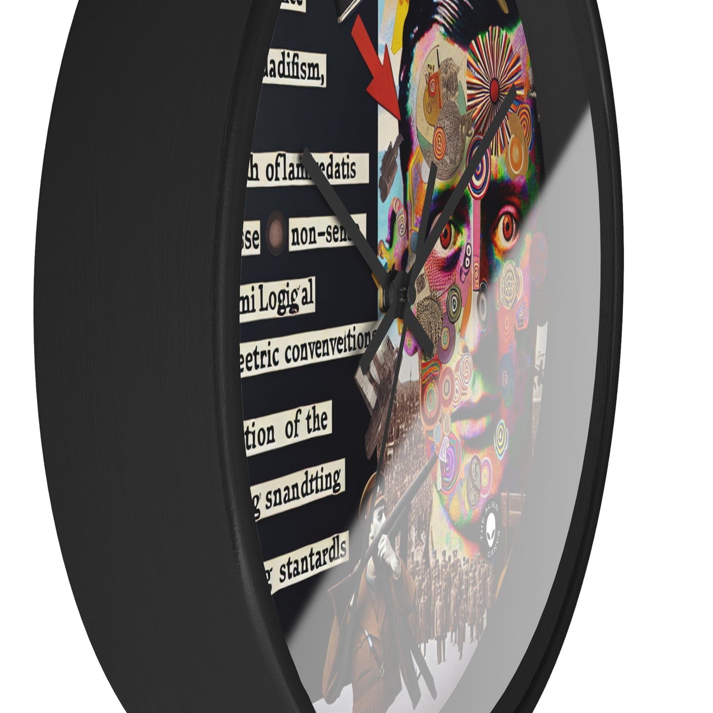 "Absurdity Unleashed: Creating a Dadaist Collage of Chaos" - The Alien Wall Clock Dadaism