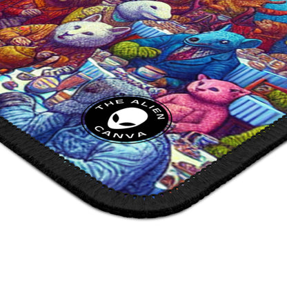 "Un goûter d'animaux dans un pays des merveilles arc-en-ciel" - Le tapis de souris de jeu Alien