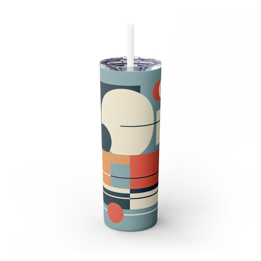 "Minimalistic Serenity: Tranquil Sunset Reflections" - The Alien Maars® Skinny Tumbler with Straw 20oz Minimalism