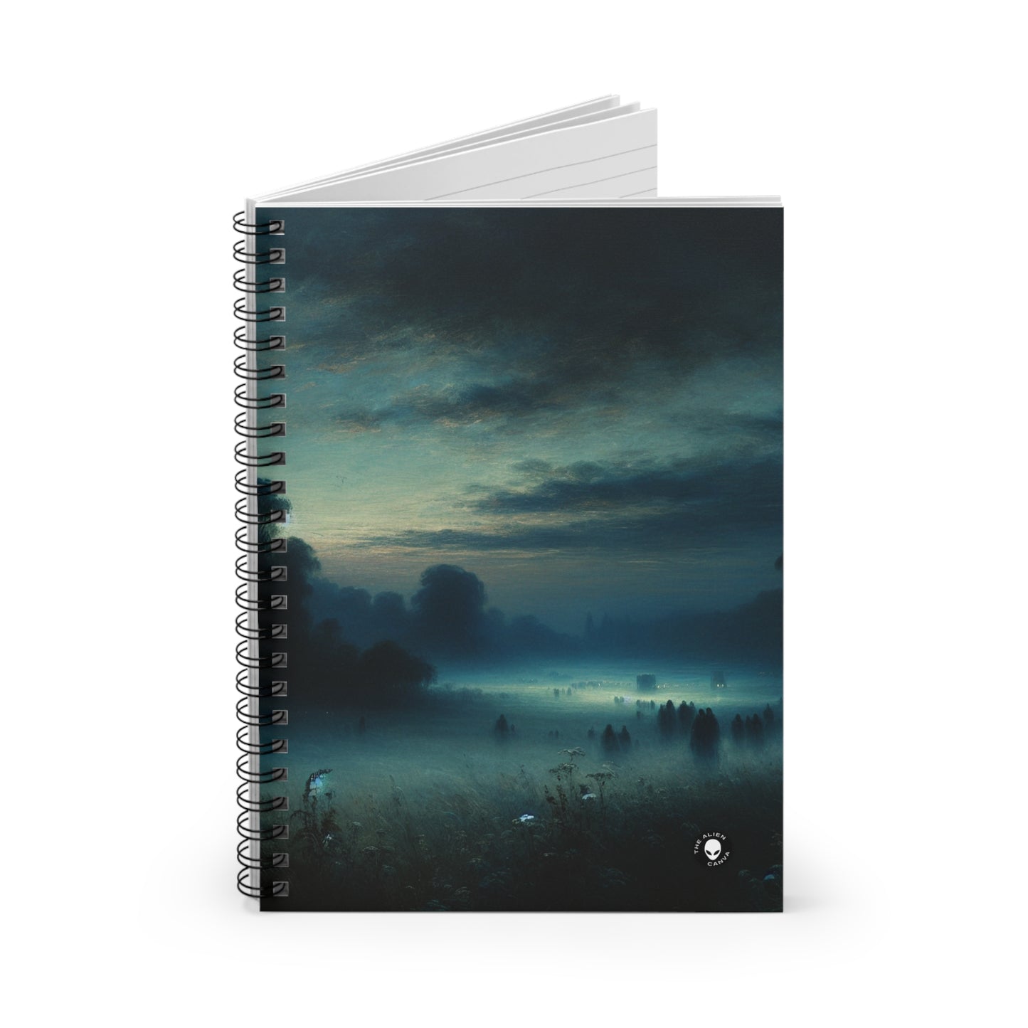 "Misty Twilight: A Tonalism Journey into Silent Serenity" - The Alien Spiral Notebook (Ruled Line) Tonalism