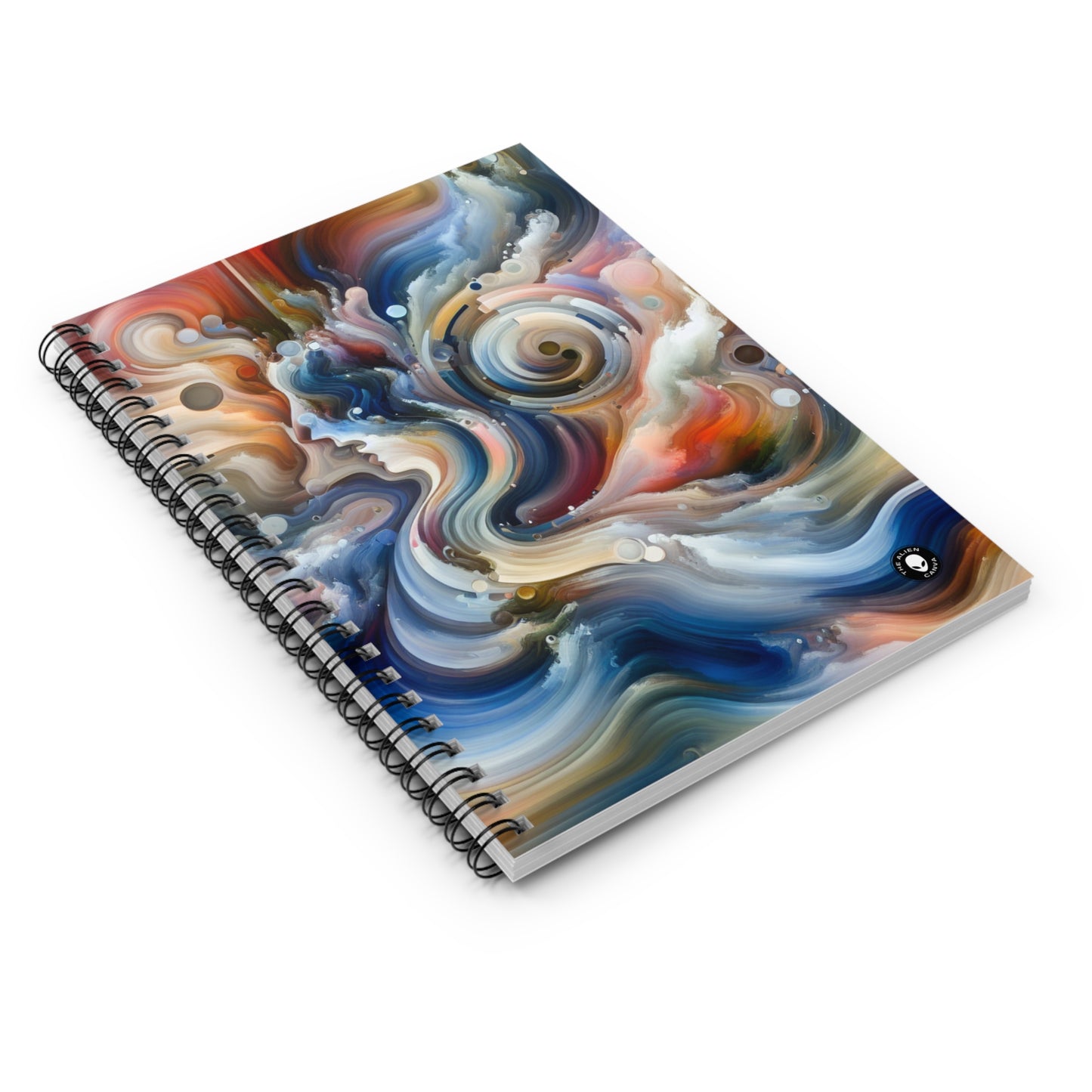 "Living Canvas: The Transcendence of Art and Humanity" - The Alien Spiral Notebook (Ruled Line) Video Art