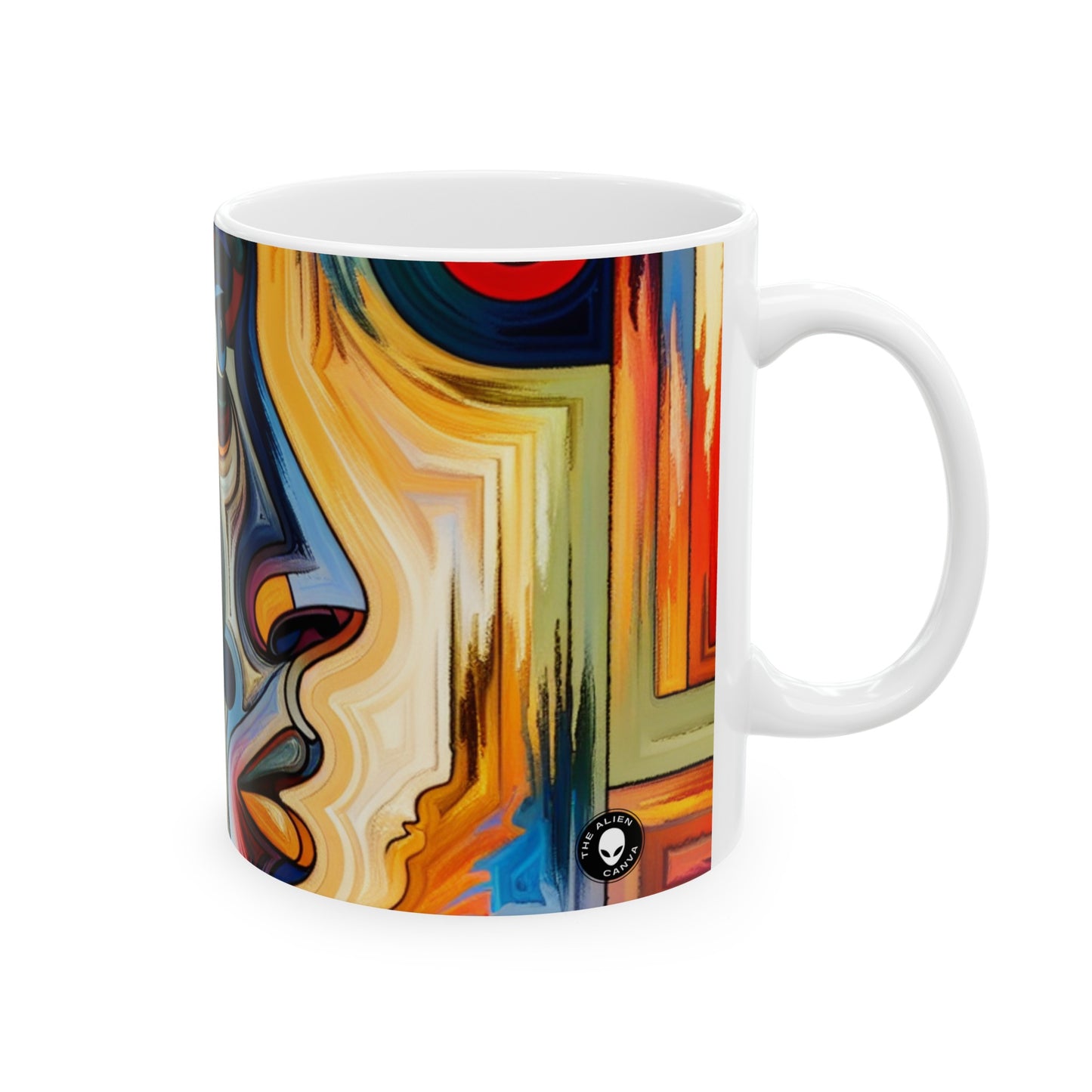 "Stormy Symphony: A Captivating Abstract Expressionist Painting" - The Alien Ceramic Mug 11oz Expressionism