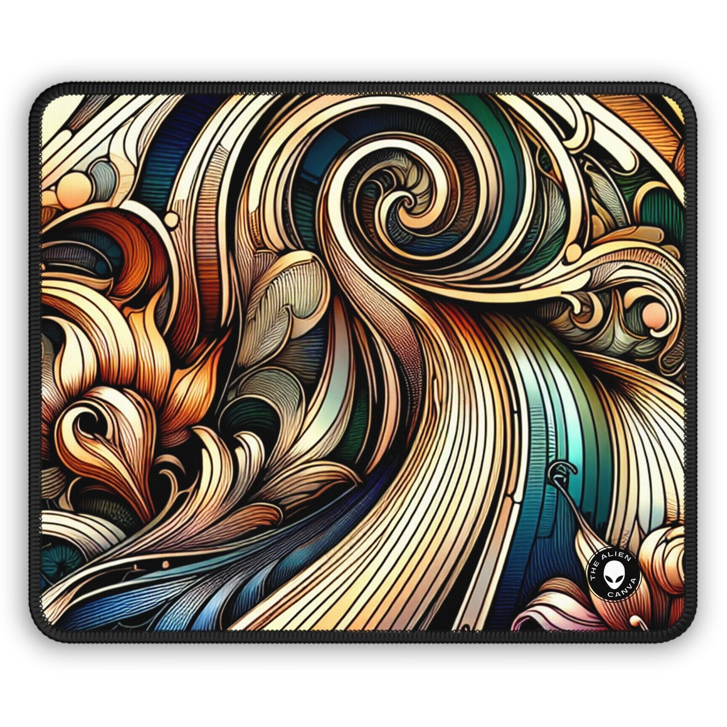 "Elegancia floral: Póster del jardín botánico Art Nouveau" - The Alien Gaming Mouse Pad Art Nouveau