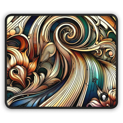 "Elegancia floral: Póster del jardín botánico Art Nouveau" - The Alien Gaming Mouse Pad Art Nouveau