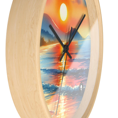 "Sunrise at the Beach" - The Alien Wall Clock Watercolor Painting