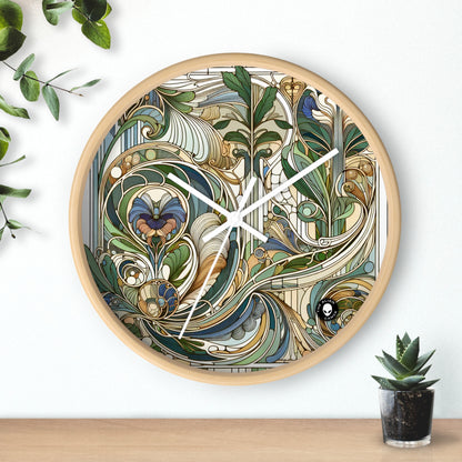 "Encantamiento iluminado por la luna: una serenata mística en el estilo Art Nouveau" - El reloj de pared alienígena Art Nouveau