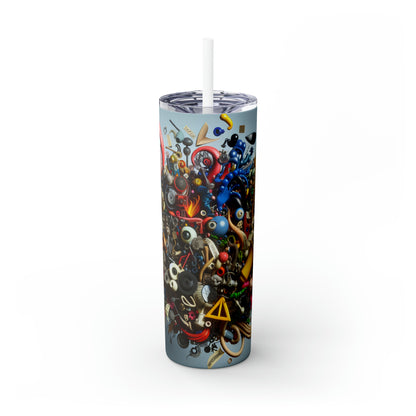 "Surreal Fusion: Crafting a Visual Poem" - The Alien Maars® Skinny Tumbler with Straw 20oz Dadaism