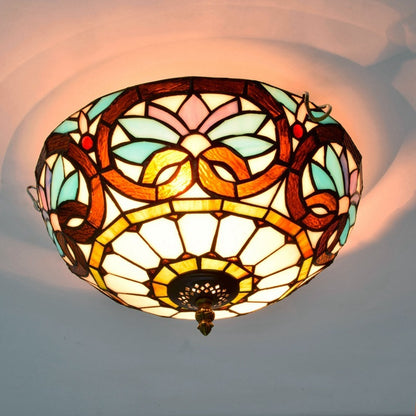 Mediterranean Retro Stained Glass Ceiling Lamp