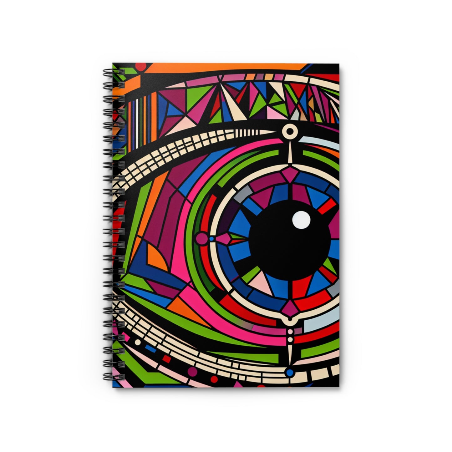 "Eye of the Illusionist". - The Alien Spiral Notebook (Ruled Line) Op Art Style
