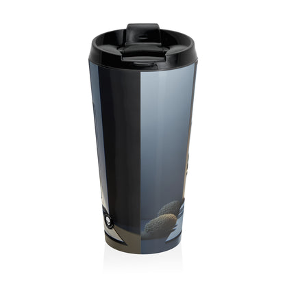 "Monochrome Equilibrium: A Minimalist Exploration of Balance" - The Alien Stainless Steel Travel Mug Minimalism