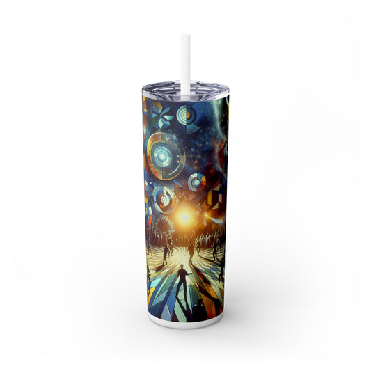 "Flight of the Artist: A Synchronized Dance with Nature" - The Alien Maars® Skinny Tumbler with Straw 20oz Performance Art