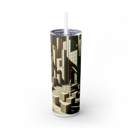 "Surreal Symphony: A Metaphysical Dreamworld" - The Alien Maars® Skinny Tumbler with Straw 20oz Metaphysical Art