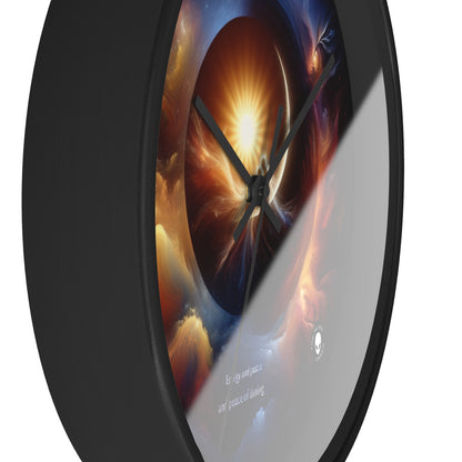 "Celestial Embrace: The Fusion of Sun and Moon" - The Alien Wall Clock