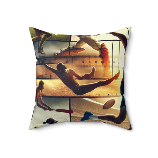 "Sports Synthesis: A Video Art Piece" - The Alien Spun Polyester Square Pillow Video Art Style