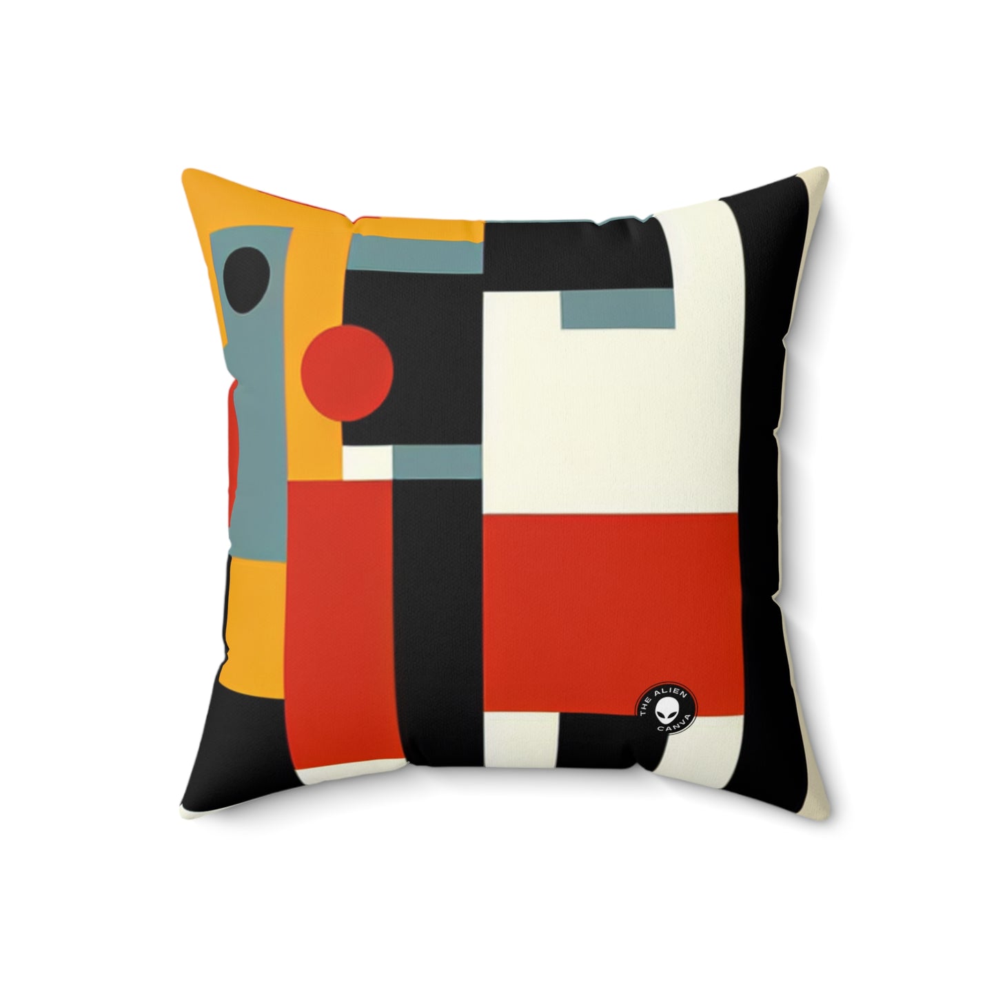 "Futurist Cityscape: Harmonizing Art and Technology in a Dynamic Constructivist Masterpiece"- The Alien Spun Polyester Square Pillow Constructivism