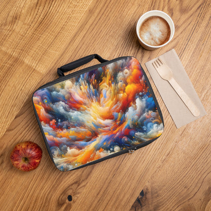 "Chaos vibrant". - Le sac à lunch Alien Style expressionnisme abstrait