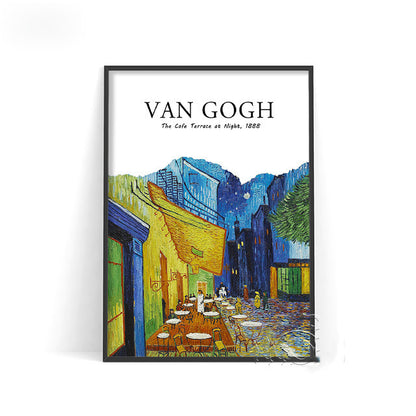 Van Gogh Exhibition Printing Poster Retro Art Wall Decoration