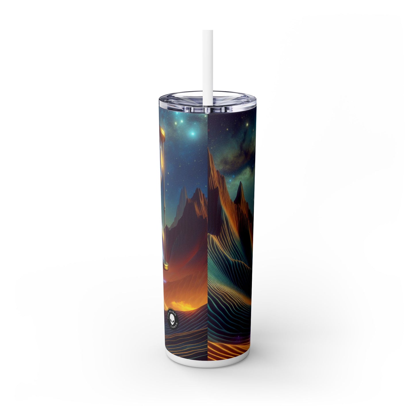 "Starry Sands of Time" - The Alien Maars® Skinny Tumbler with Straw 20oz