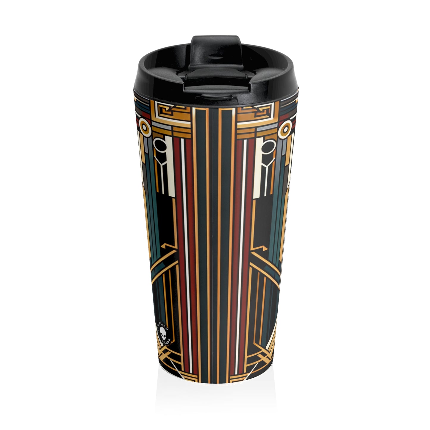 "Glamour & Decadence: A 1920s Art Deco Cocktail Soiree" - The Alien Stainless Steel Travel Mug Art Deco