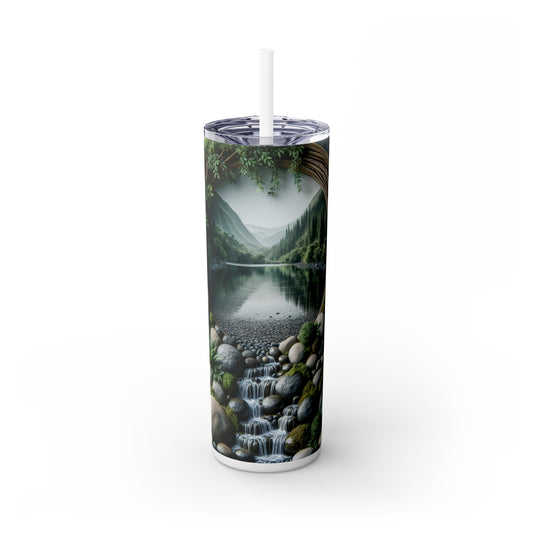 "Eco-Unity: A Multi-Sensory Sculptural Journey" - The Alien Maars® Skinny Tumbler with Straw 20oz Environmental Sculpture