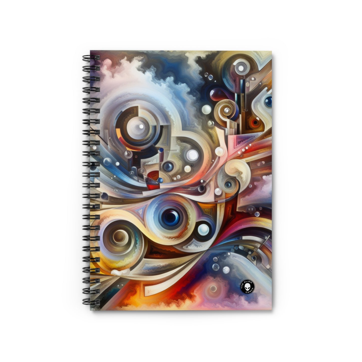 "Nature's Mechanical Symphony" - The Alien Spiral Notebook (Ruled Line) Surréalisme abstrait