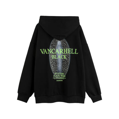 Letter Printed Fleece Hoodie Coat