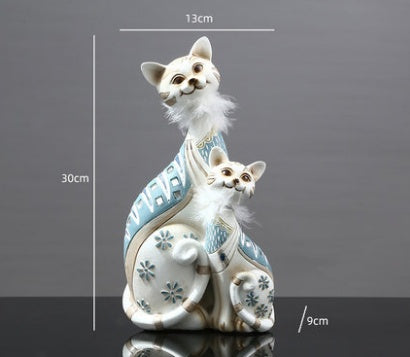 Cute Cat Decoration Desktop Creative Home Accessories Living Room Wine Cabinet Porch Decoration