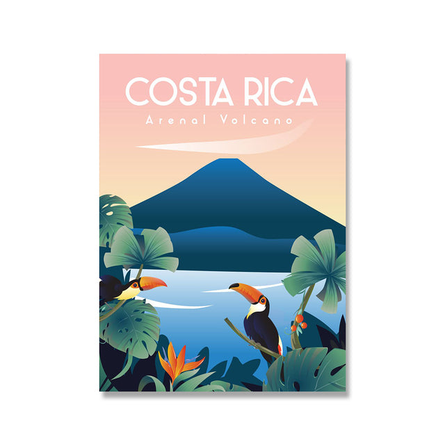 Póster Artístico de pintura en lienzo de viaje, decoración del hogar