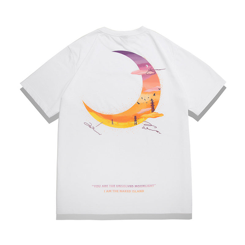 Moon Series Short Sleeve T-shirt Men