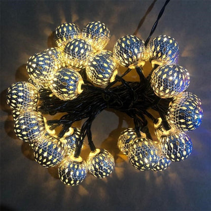 Moroccan Solar Lamp Battery Round Ball Light Garden Decorati