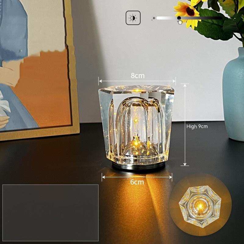 Nordic Bar Restaurant Bedside USB Wireless Charging Atmosphere Crystal Lamp