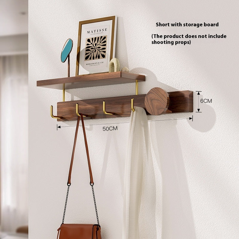 Wall-mounted Row Hook Punch-free Solid Wood Coat Hook