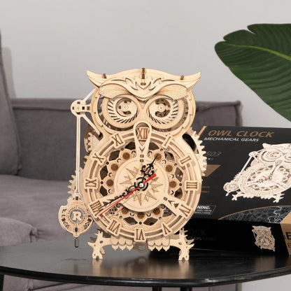 Robotime Rokr jouets créatifs bricolage 3D hibou horloge en bois blocs de construction Kits pour enfants cadeaux de noël décoration de la maison LK503