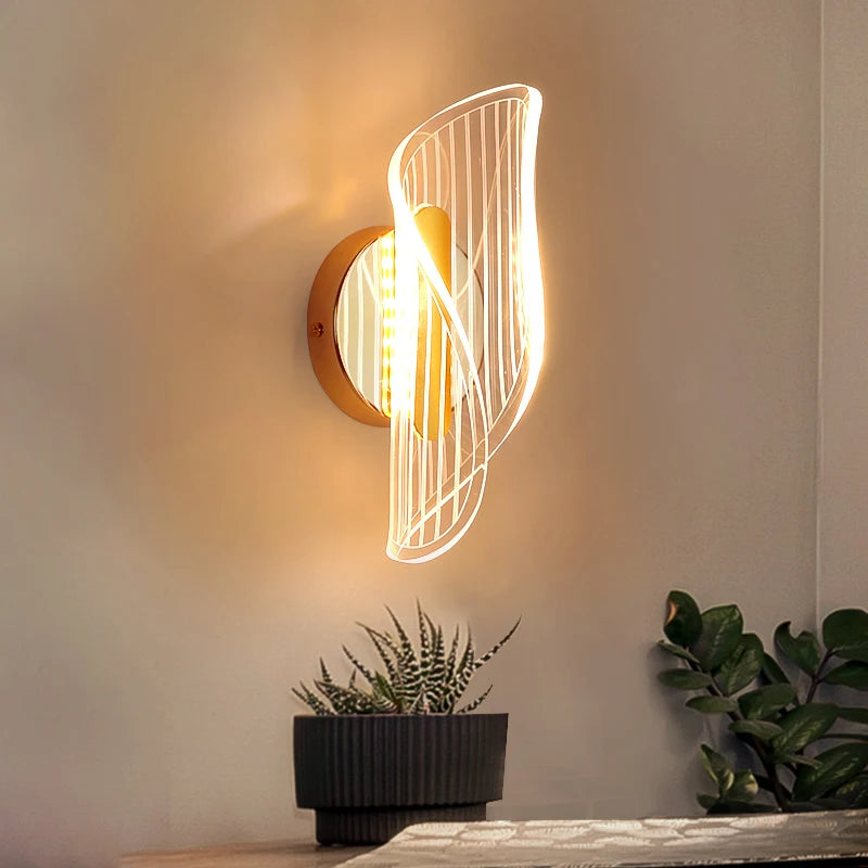 LED wall lamp Luxury Gold Wall lights Parlor Bar Bedside Hanging Light Novelty Rotatable Wall Lamp Bedroom Bedside Indoor Sconce