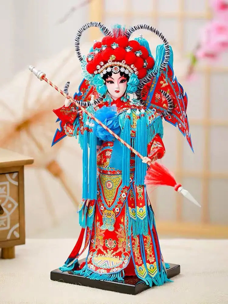 Home Decoration Acial Makeup In Beijing Opera Resin Statue Traditional Opera Ornaments Sculpture Chinese Characteristics Gifts