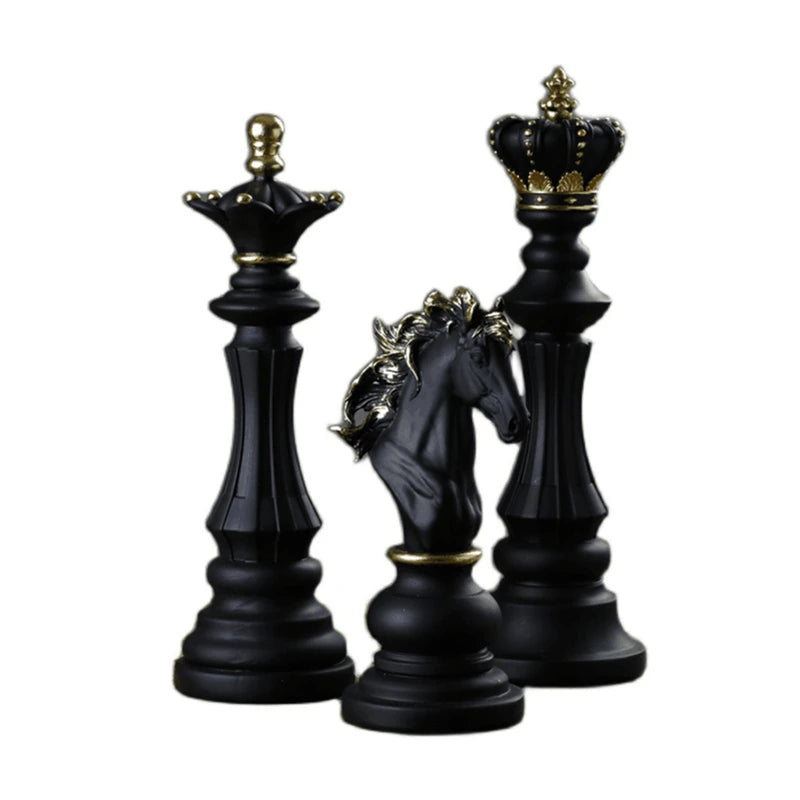 Resin International Chess Statue Creative Retro Figurines For Interior Home Decor Livingroom Desktop Decoration Desk Accessories