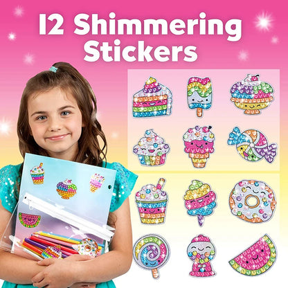 Kids Diamond Painting Stickers Kit 12Pcs DIY Stickers Arts Cartoon Animal Diamond Painting by Numbers Arts Children Toys Gift