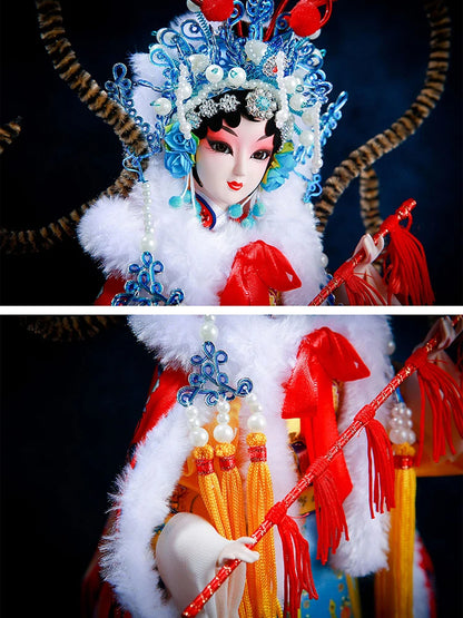 Home Decoration Acial Makeup In Beijing Opera Resin Statue Traditional Opera Ornaments Sculpture Chinese Characteristics Gifts