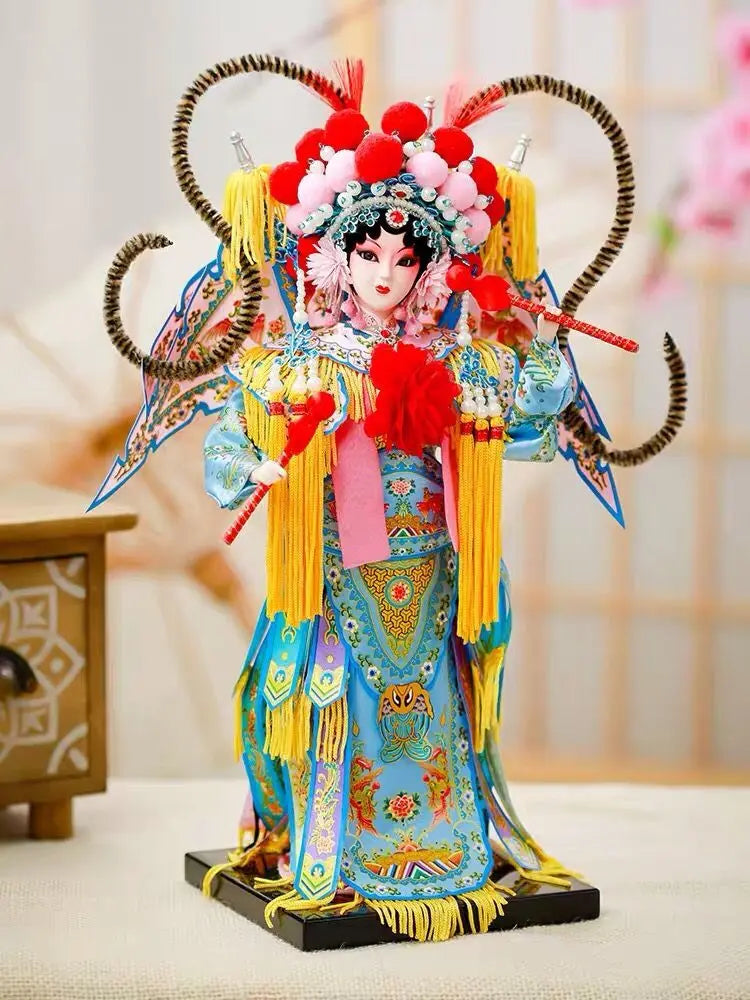 Home Decoration Acial Makeup In Beijing Opera Resin Statue Traditional Opera Ornaments Sculpture Chinese Characteristics Gifts