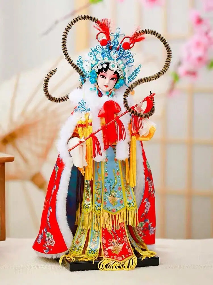 Home Decoration Acial Makeup In Beijing Opera Resin Statue Traditional Opera Ornaments Sculpture Chinese Characteristics Gifts