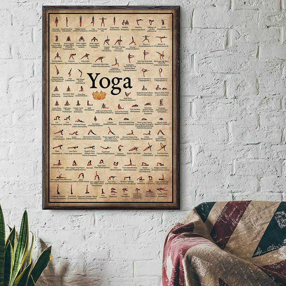 Affiche murale de Yoga Ashtanga, exercice de gymnastique à domicile, tableau de pose de santé, peinture sur toile d'art imprimée, décor mural de salon de maison