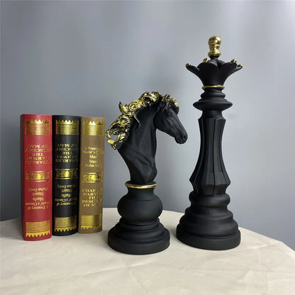 Statue d'échecs internationale en résine, Figurines rétro créatives pour décoration intérieure de la maison, salon, décoration de bureau, accessoires de bureau