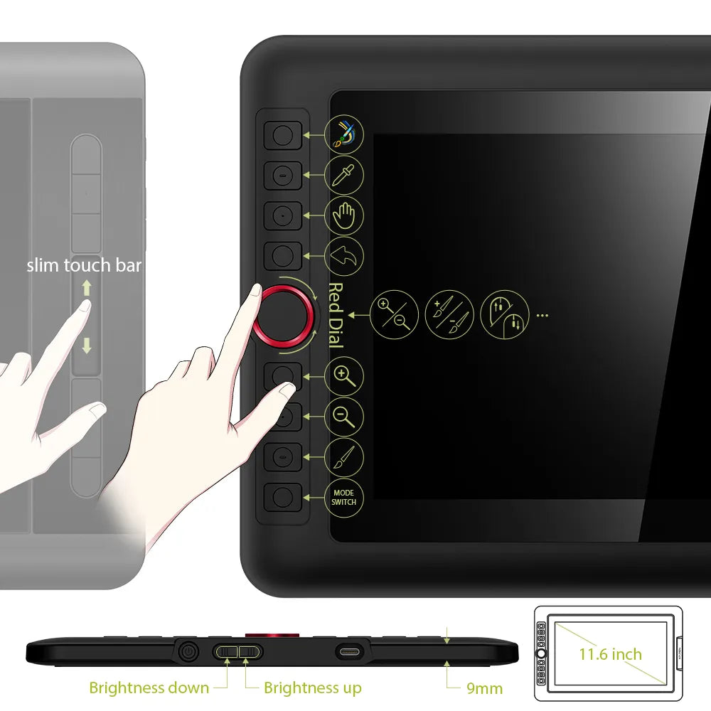 XPPen Artist 12 Pro 11,6 pouces tablette graphique dessin tablette moniteur affichage Animation Art numérique avec inclinaison 8192 pression