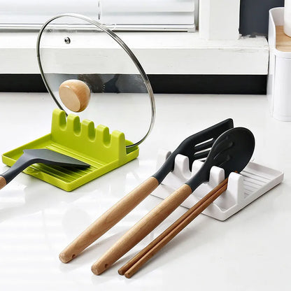 Soportes para cucharas de cocina, tenedor, espátula, estante organizador, soporte para cucharas de plástico, soporte para palillos, almohadilla antideslizante para cucharas, utensilio de cocina