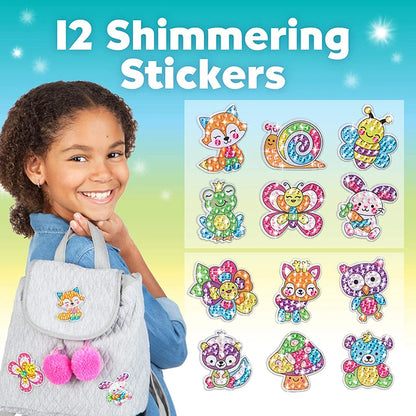 Kids Diamond Painting Stickers Kit 12Pcs DIY Stickers Arts Cartoon Animal Diamond Painting by Numbers Arts Children Toys Gift