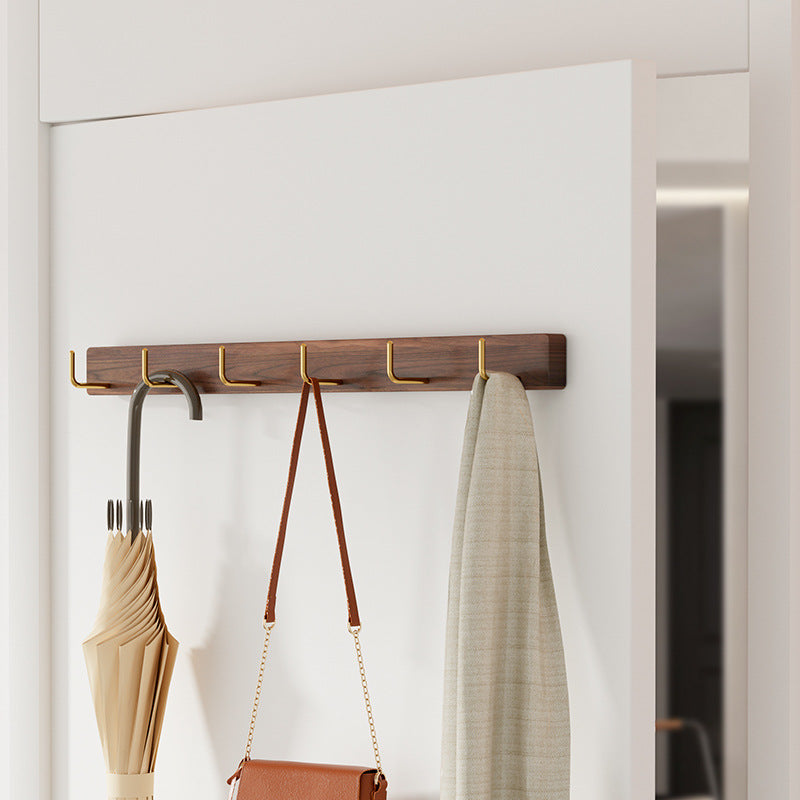 Wall-mounted Row Hook Punch-free Solid Wood Coat Hook