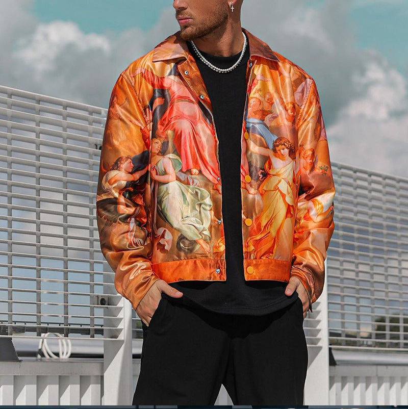 Chaqueta estampada para hombre de manga larga