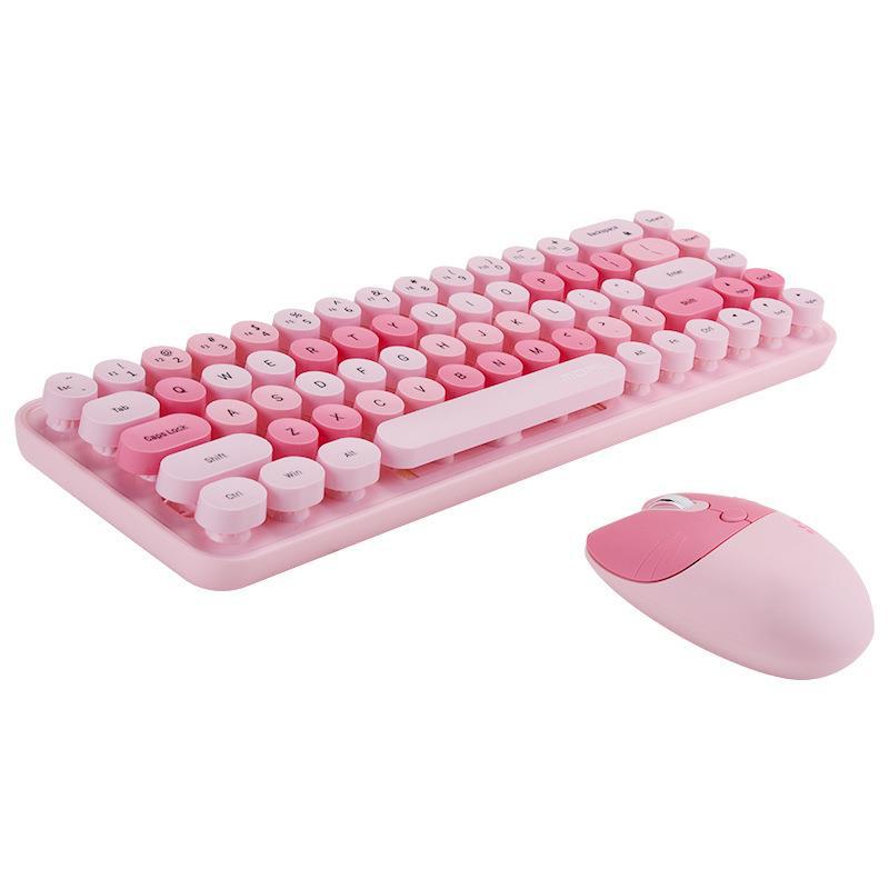 Wireless Keyboard Mouse Punk Color Matching