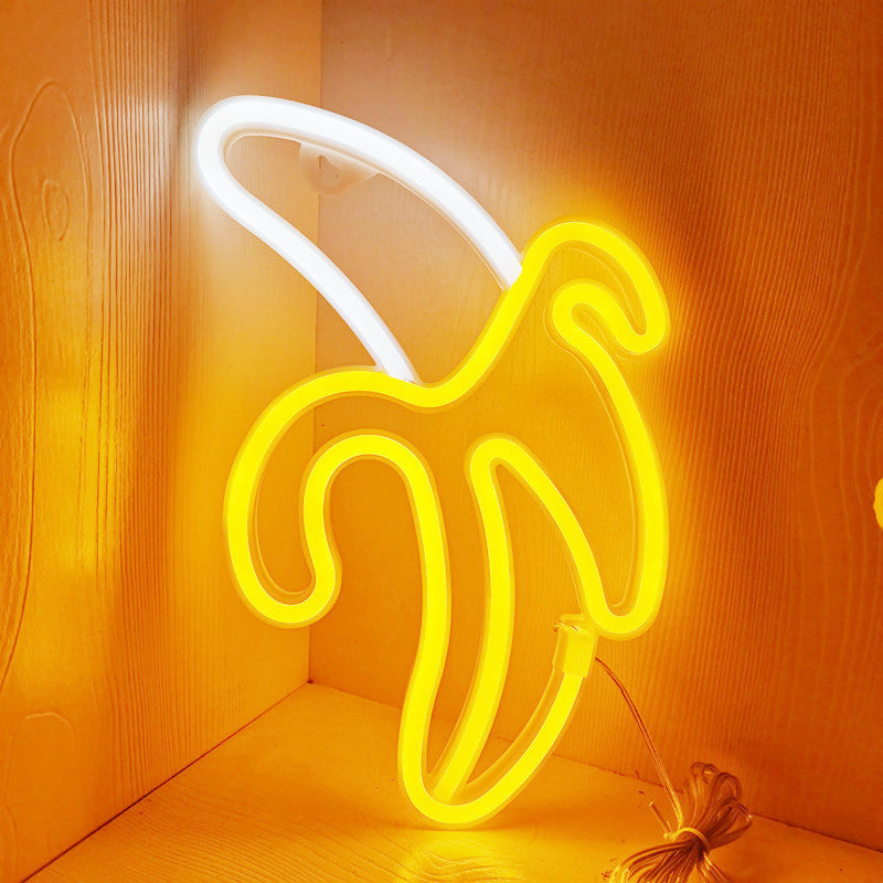 Forme de note de banane extraterrestre au néon LED